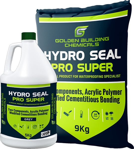 Hydro Seal Pro Super, Two Part Acrylic Polymer Modified Cementitious Waterproof Coating System.